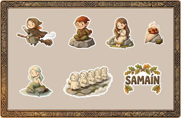 Pack de 6 pegatinas de seres lendarios